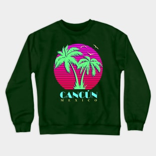 Cancun Mexico Palm Trees Sunset Crewneck Sweatshirt